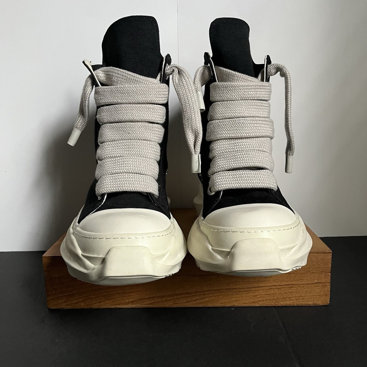 Rick Owens DRKSHDW Jumbo Lace Abstract Ramones High Sneakers