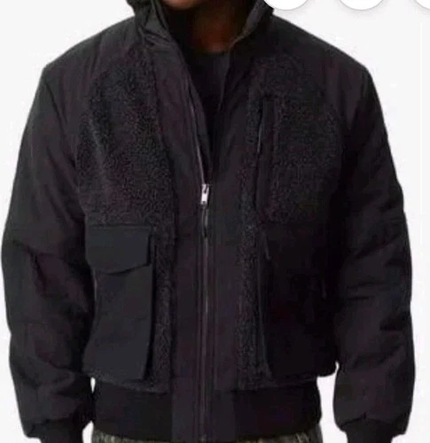 Bass Outdoor Men's Mixed-Media Full-Zip Bomber Jacket - Caviar-Medium video thumbnail
