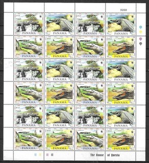Panama 1997 WWF Wildlife Fauna Animals Tiere Dieren Reptile Crocodile sheet MNH
