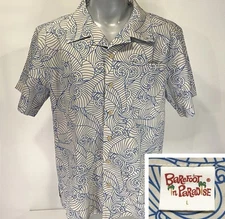 Barefoot in Paradise Mens L Large Hawaiian Cotton Short Sleeve Shirt - Runs Big