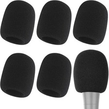 6x Microphone Handheld Grill Windscreen Filter Sponge Foam Mic Cover Black