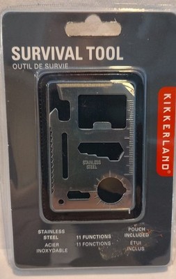 Kikkerland Pocket Survival Tool 11 Function, with Storage Pouch - NEW