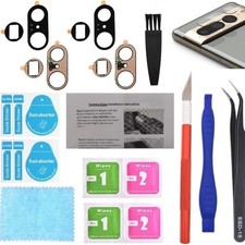 2 x Rear Back Camera Lens Glass Replacement for Google Pixel 7 Pro Black