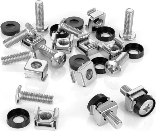 Poppstar Vis et écrous à cage M6x20mm pour racks 10" / 19", 10 pcs.