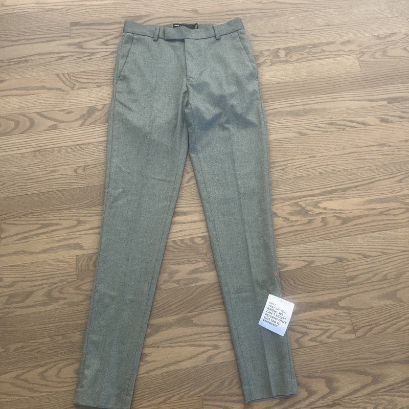 Women's ASOS Design Gray/Black Flat Front Trousers Size 26 x 30 NWT