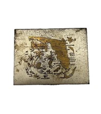 Vintage Souvenir Powder Compact Featuring Florida Cigarette Case Holder Wallet