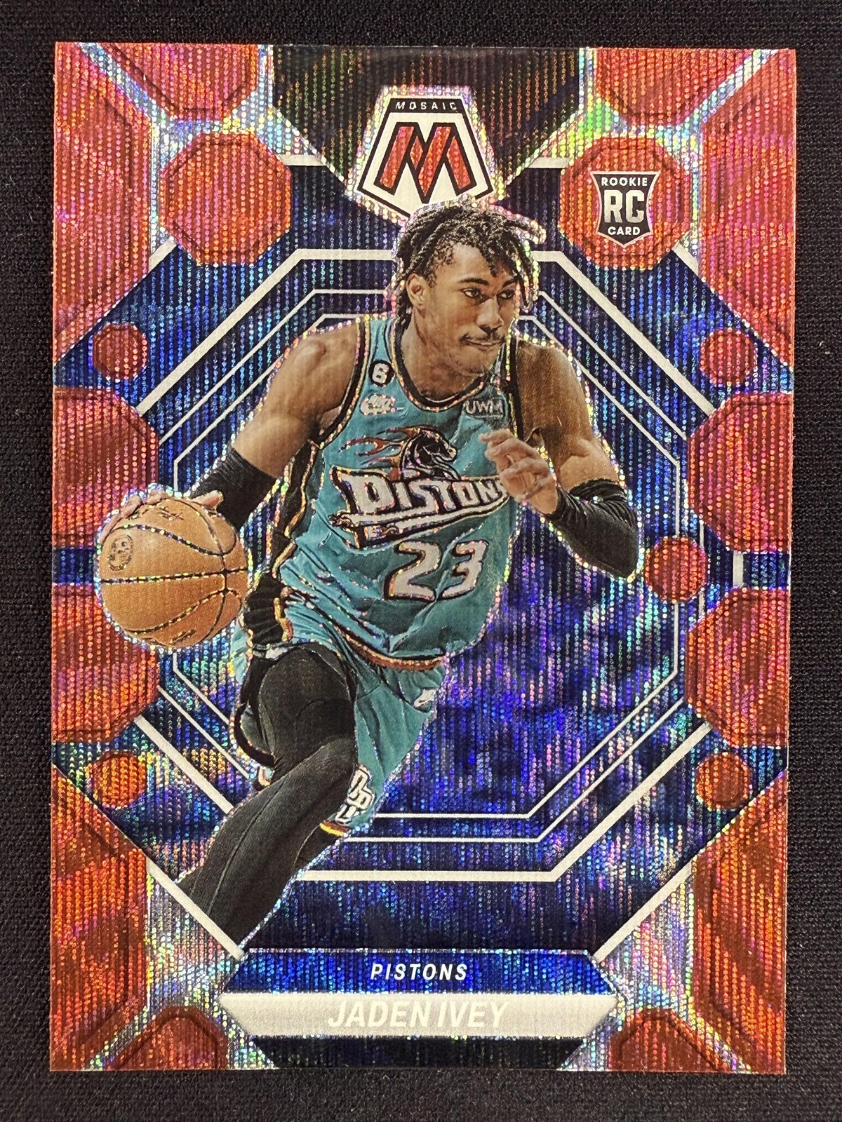 2022-23 Panini Mosaic #216 Jaden Ivey Red Wave Rookie Prizm