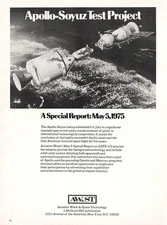 Apollo Soyuz Test Project NASA USSR Space Linkup July 1975 Vtg Magazine Print Ad