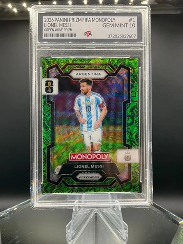 2026 Panini Prizm MONOPOLY FIFA World Cup Lionel Messi GREEN GEM MINT PTA 10🔥