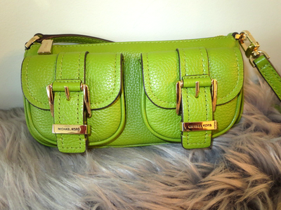 MICHAEL KORS MEADOW GREEN ZOE SMALL CONVERTIBLE POUCHETTE SHOULDER