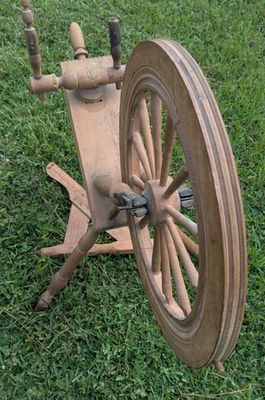 Antique Saxony Style Spinning Wheel Marked J.D.G. As Is Parts Not