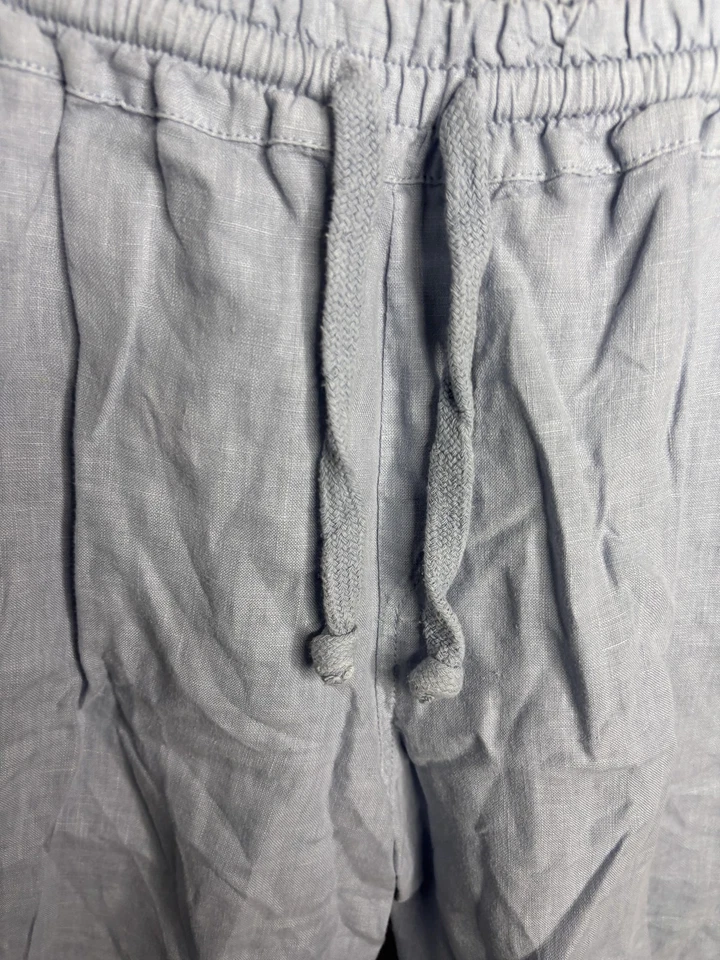 Fedeli Shorts Mens XL Light Blue Linen Made in Italy Elastic Waist Drawstring - Image 3 of 4