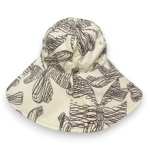 CHANEL All-Over Pattern Wide Hat Size 57 Ivory Brown Women'S Luxs Branded Clothi - Picture 2 of 10