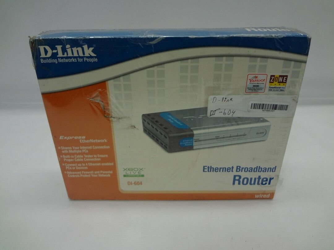 Fashion D-Link DI-604 4-Port Ethernet Router New Unused Large discharge sale Broadband