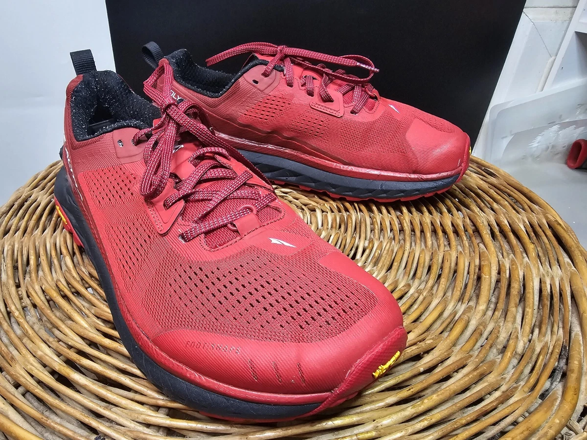ALTRA Mens Olympus 4 Hiking Trail Running Red Sneakers Shoes Sz 10.5 Vibram Sole