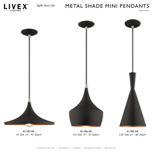 Modern double-cone pendant with black and gold finish, fits varied décor styles. - Picture 4 of 11