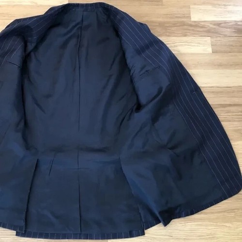 RICHARD ANDERSON Savile Row Bespoke Navy Striped Blazer, Size 39R - Picture 7 of 9