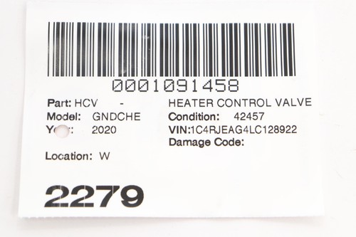 2016 - 2022 JEEP GRAND CHEROKEE WK 3.6L ENGINE COOLANT HEATER CONTROL VALVE OEM - Picture 11 of 11