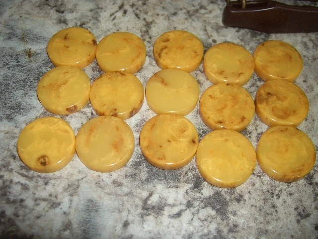 Vintage Cardinal Marbled Bakelite brown yellow swirl Backgammon Set NEAT - Image 2 of 4