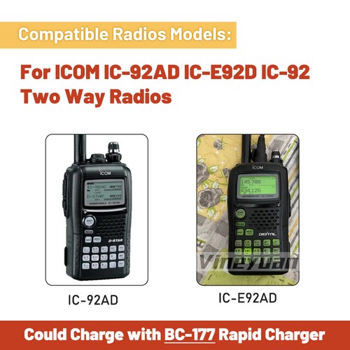 10X 1950mAh BP-256 Akumulator litowo-jonowy do radia ICOM IC-92AD IC-E92D IC-92 Dual Band - Zdjęcie 3 z 12
