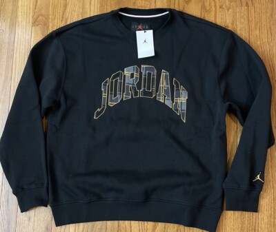 Men's Nike Jordan Essential Holiday Fleece Crewneck Sweatshirt DV1574-011 Large