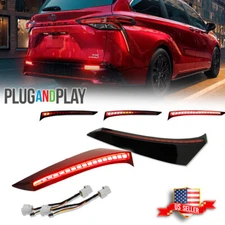 For Toyota Sienna 2021-2025 LED Rear Bumper Marker Tail Lights Brake Signal DRL