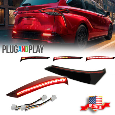 For Toyota Sienna 2021-2025 LED Rear Bumper Marker Tail Lights Brake Signal DRL