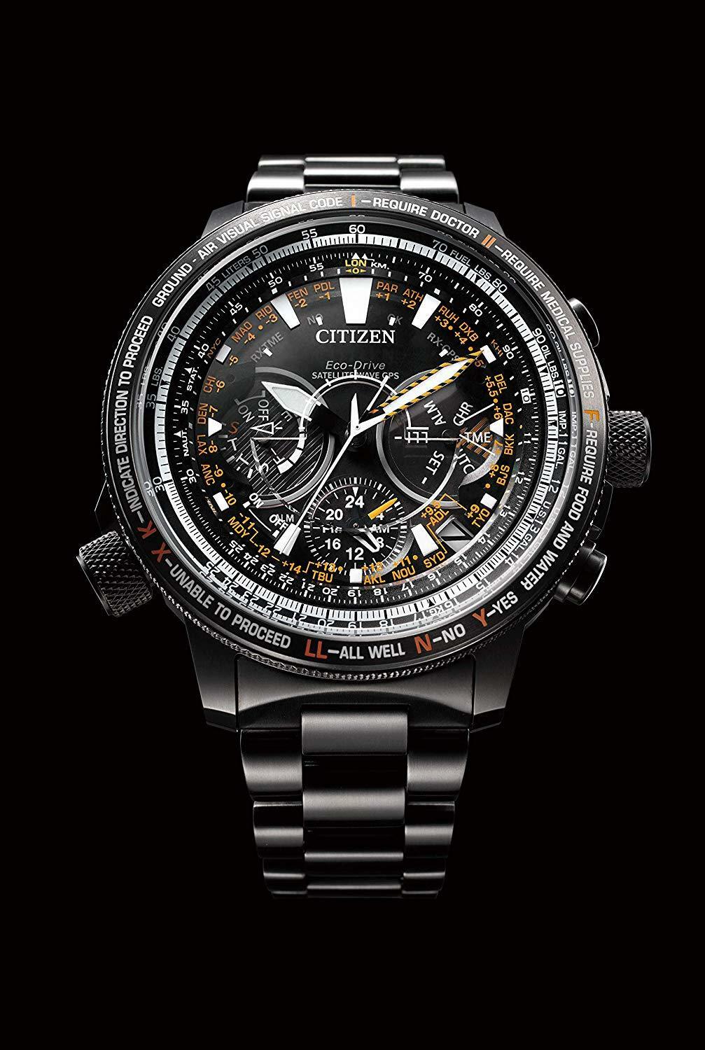 Citizen CC7015-55E 47mm Titanium Case Black Strap GPS Satellite Men's Watch  for sale online | eBay