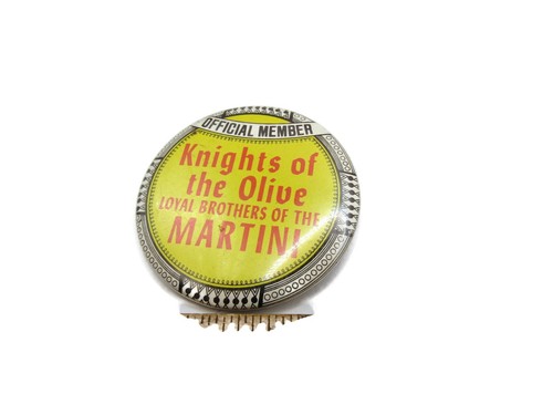 Martini Drinking Pin Button True Vintage Knights of the Olive Brothers of Martin - Picture 5 of 5