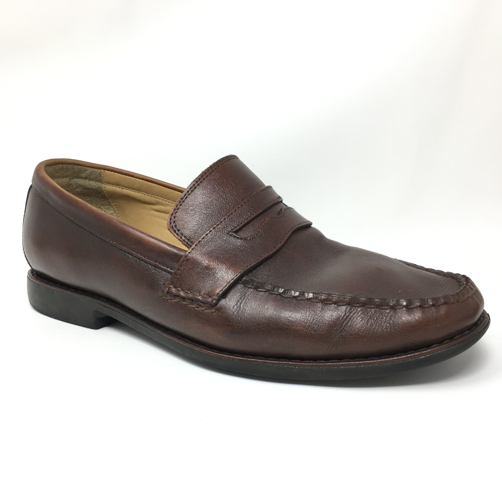 SAOLA Johnston & Murphy Ainsworth Penny Loafers Dress Shoes Mens Size 8.5 Brown