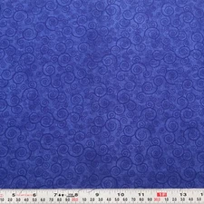 Blue Swirls Quilting Treasures 2015 Cotton Fabric Remnant 10" x 44"
