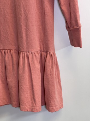 Polo Ralph Lauren Hooded Dress Girls M 8-10 Pink Big Pony Ruffled Hem Long Sleev - Picture 4 of 5