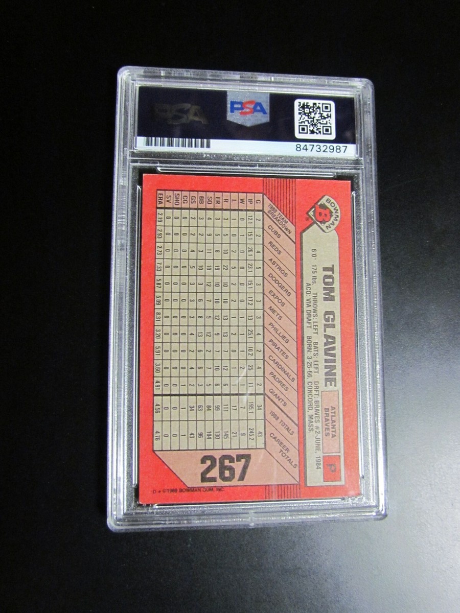 1989 Bowman Tom Glavine Signed Baseball Card PSA Encapsulated | eBay