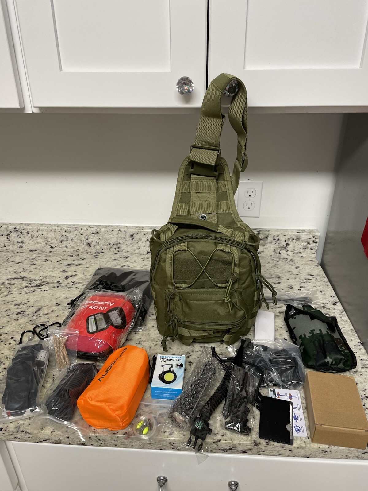 Tactical Bag W/Home Emergency  Azzcony  Survive Kit Supply’s 27 Ps 1 Person New