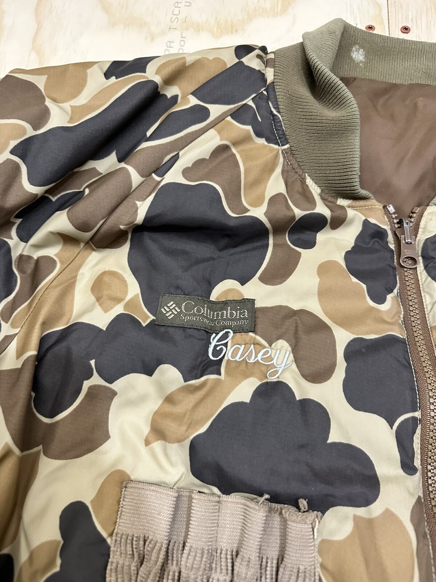 VTG Columbia Duck Camo Reversible Hunting Bomber Jacket Mens L