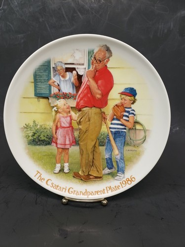 Knowles Fine China The Csatari Grandparents Plate 1986 The Home Run #13625A - Picture 2 of 10