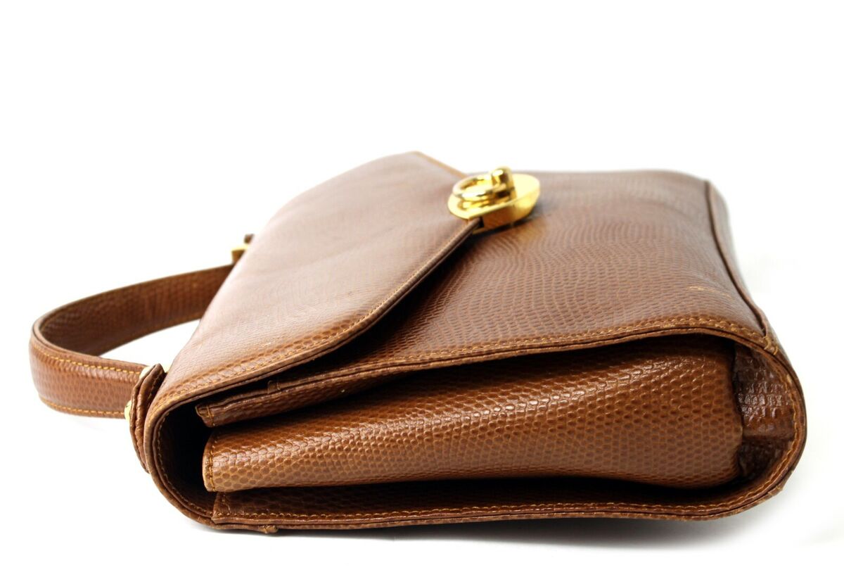 Emanuel Ungaro Paris Brown Leather Mini Hand Bag Purse Tote Emanuel Ungaro Paris Brown Leather Mini Hand Bag Purse Tote