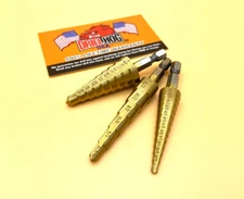 3 Pc Titanium Step Bit Set Step Drill Unit Bit Hex Shank Warranty Drill Hog®