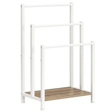 3-Tier Free-Standing Towel Rack White/Grey Industrial 16.9x11x31.9-Inch
