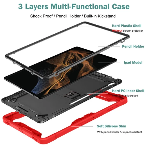Tablet Case Armor Shockproof Cover For Samsung Galaxy Tab S10 S9 FE Plus Ultra - Picture 53 of 54