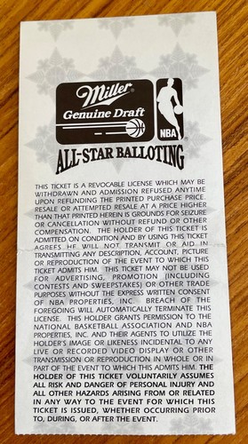 1994 NBA All-Star Game Minneapolis Ticket: Shaq Pippen Ewing Mourning Barkley + - Bild 2 von 2