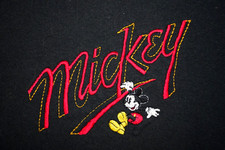 Vintage Mickey Mouse Sweatshirt Size XL 90s Embroidered Mickey Sliding on Sign