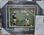 RARE FRAMED Packers SB Reggie White & Brett Favre 11x14 Photo Autographed JSA
