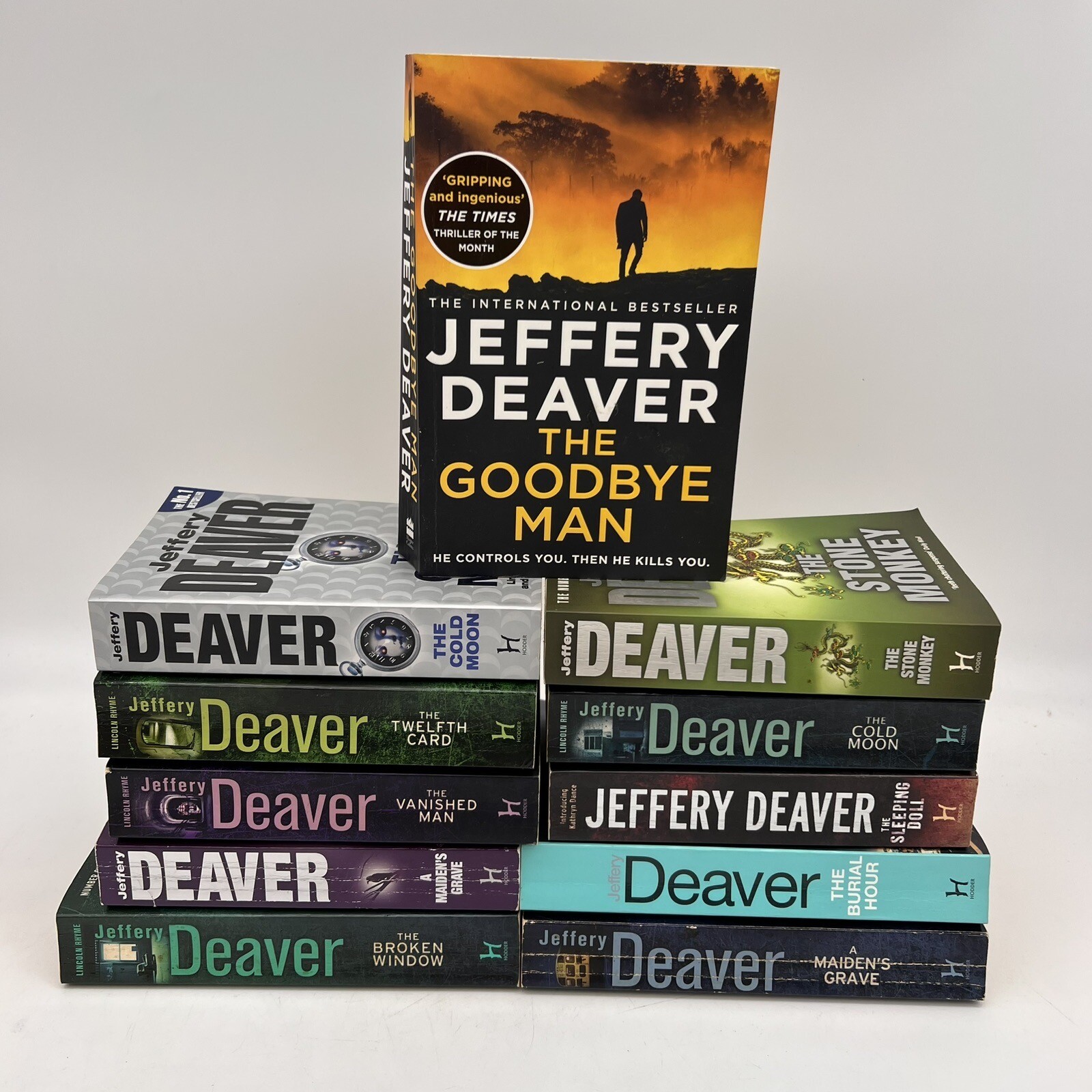 Jeffery Deaver Paperback 11x Book Bundle Job Lot