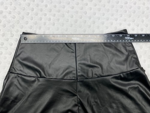 7 for All Mankind Asymmetrical Hem Faux leather Midi Skirt Black S Small NWT - Picture 8 of 11
