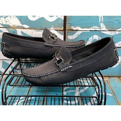 Men\'s Suede Moccasin Loafers in Dark Gray-11/11.5 Genova Penny Loafer — Grey Suede | HolloMen main image 4