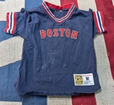 Boston Red Sox Cooperstown Collection shirt jersey Shirt youth M Mitchell Ness