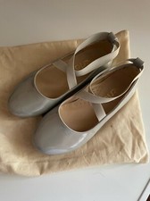 Perla Silver Leather Kids Girls Ballerina Flat Dress Party Shoes size 29