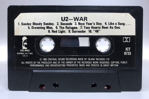 U2 - WAR Vintage Cassette ICT9733 **SCARCE 1+1 EDITION** PAPER LABELS VG+/VG+ - Picture 6 of 9