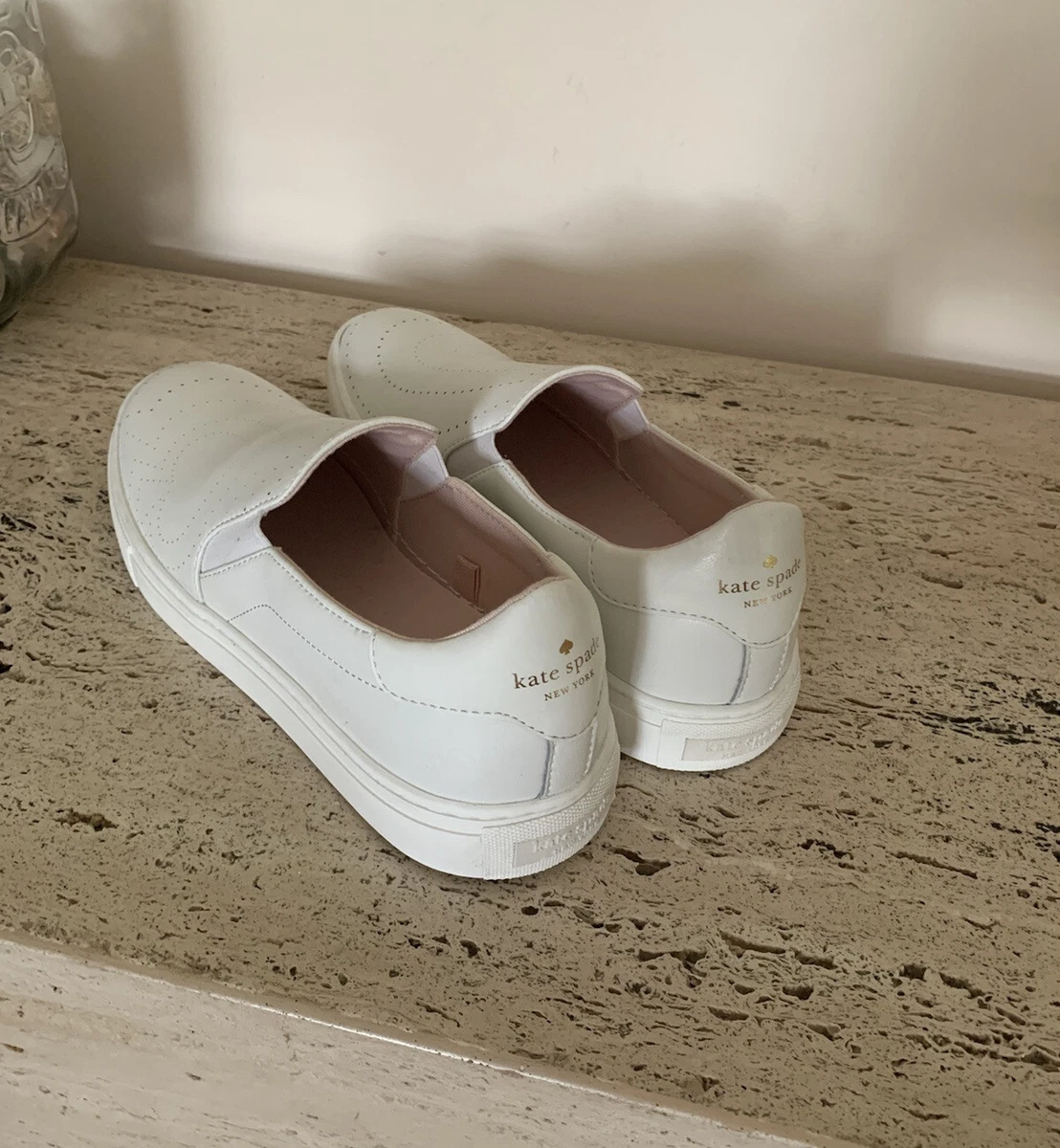 Kate spade white slip on sneakers sales